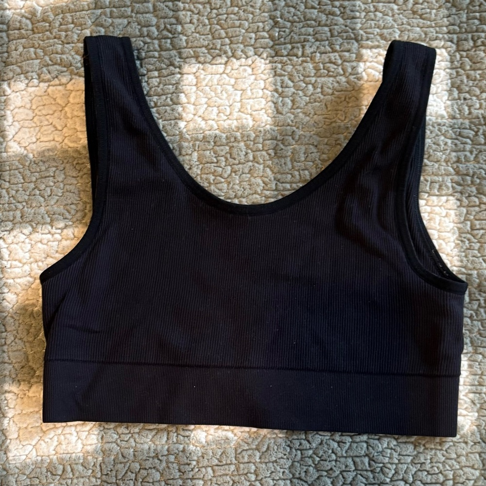 Black Ribbed Women's Bralette